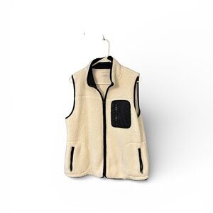 Talbots Cream and Black Vest